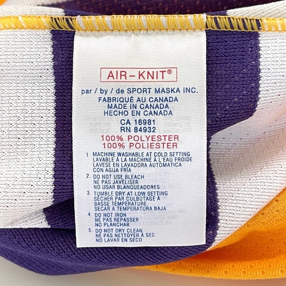 Vintage CCM NHL LA Kings Hockey Jersey Air-Knit Crown Logo Yellow Purple Medium - Picture 13 of 15